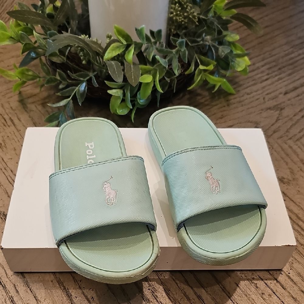 Polo Ralph Lauren Mint Green Slides Size 11